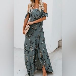 Olivaceous Floral Dress